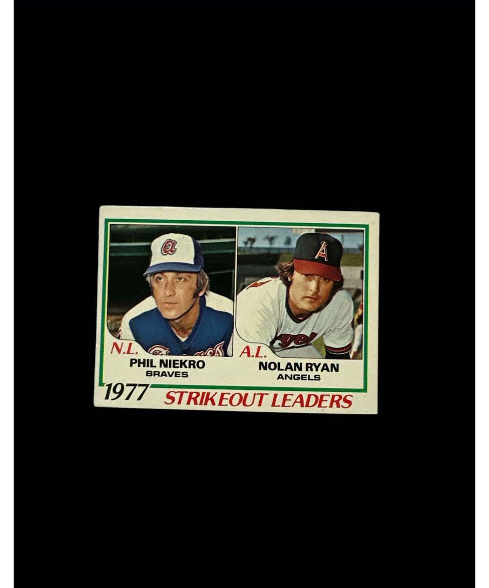 Hi Grade mint condition 1978 Topps Nolan Ryan + Phil Niekro #206